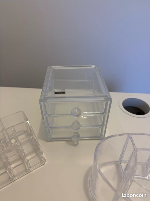 Lot de rangement/ organisateur à maquillage en acrylique épais transparent (image 4)
