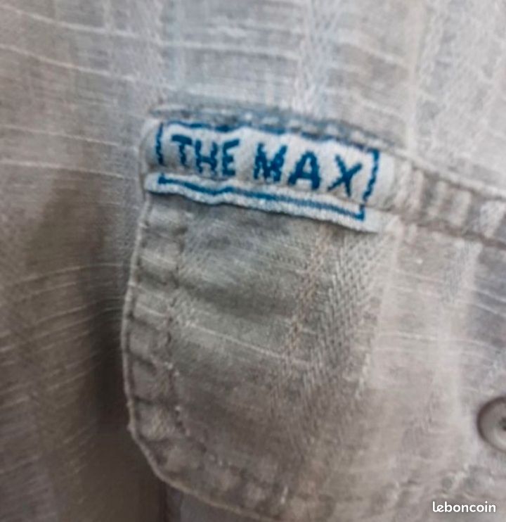 Chemise L coton kaki clair aspect jean (image 4)