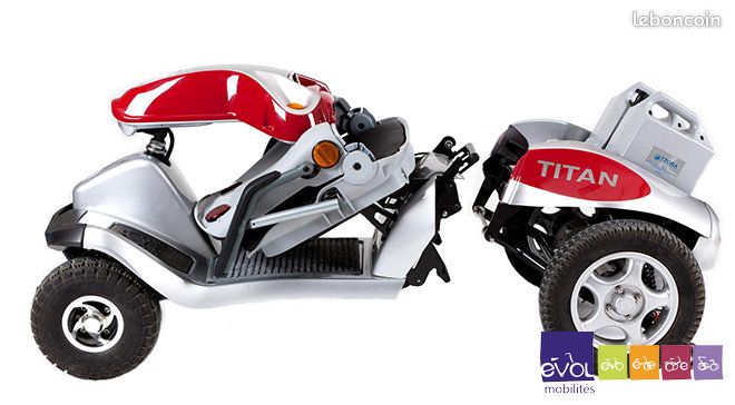 Scooter Pliant Tout Chemin Entièrement Suspendu et séparable Titan-2 x 25 Kg. Leger et transportable (image 2)
