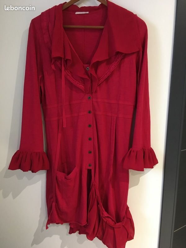 Tunique rouge TL 38/40 Maille coton voile (image 1)