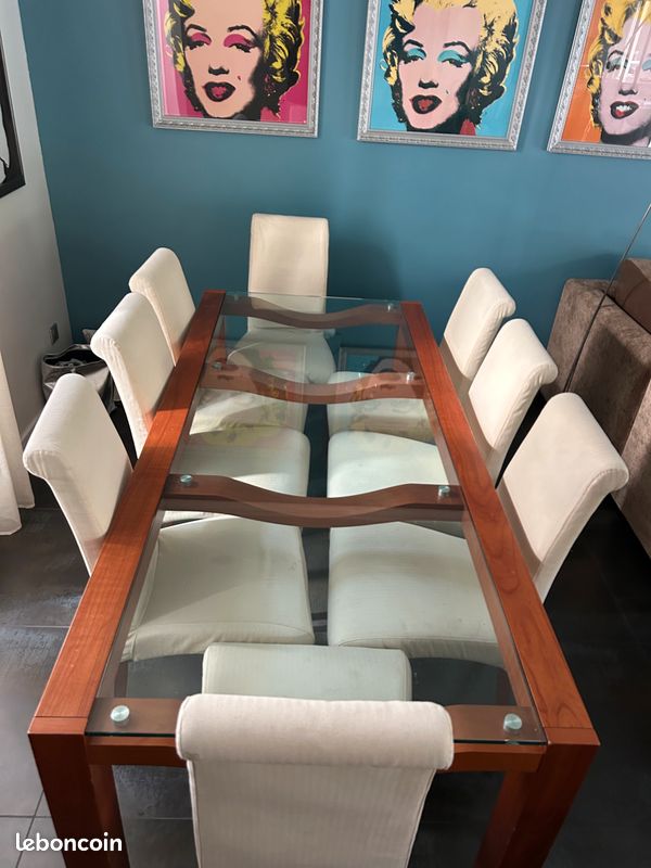 Ensemble table et chaises design Italien (image 1)