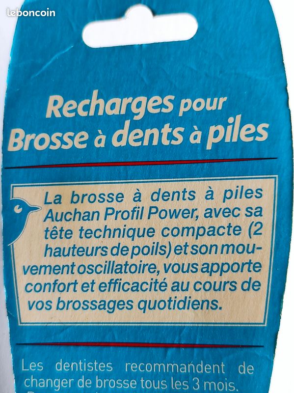 Recharges pour brosses à dents sur piles Auchan TBE (image 2)