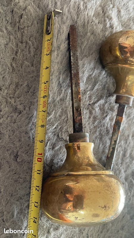 2 poignées de porte en laiton doré (image 4)