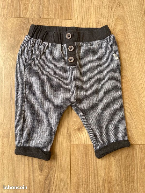 Pantalon gris Kiabi 3 mois (image 1)