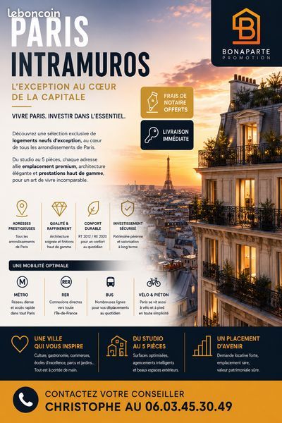 Appartement 2 pièces 35 m² · à Paris · 35 m² · 295 000 €