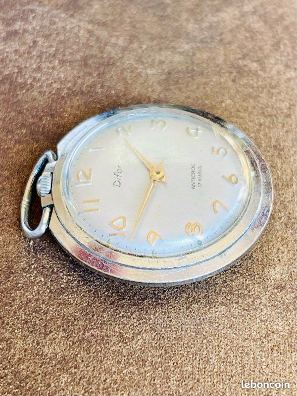 Montre à Gousset Vintage Difor 17 Rubis - Antichoc - Mécanique - Occasion