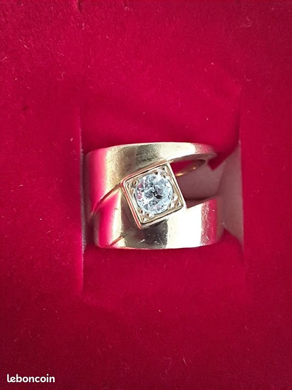 Bague En Or 18 Carats Avec 1 Diamant – Occasion, Bijou Précieux