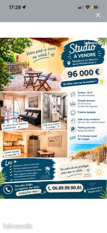 Appartement 1 pièce 16 m² · à Narbonne · 16 m² · 96 000 €