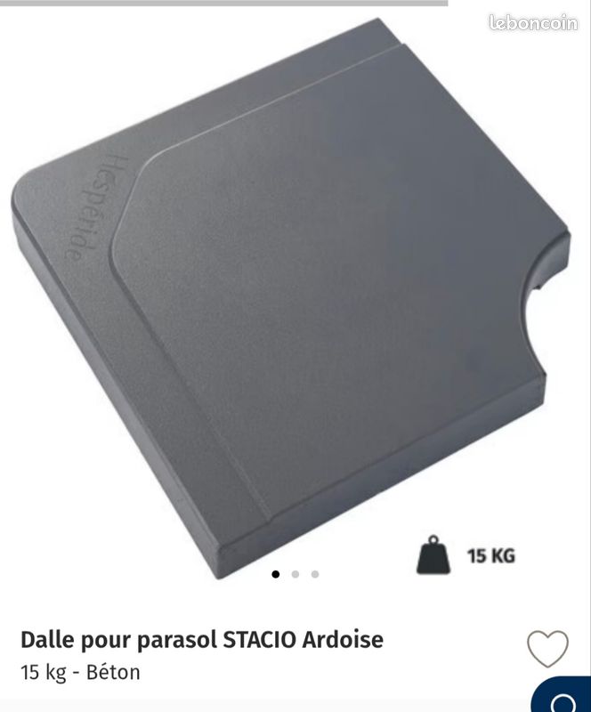 4 dalles de 15kg pour pied de parasol - Neuf (image 2)