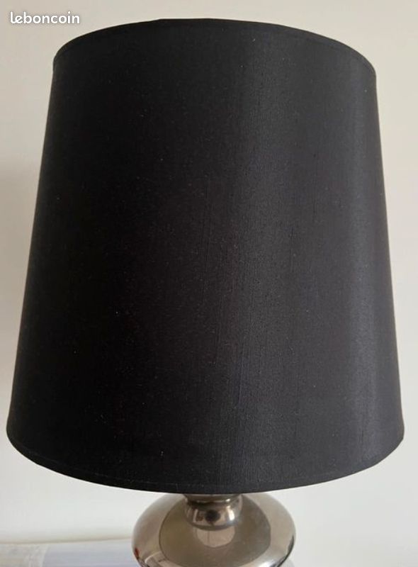 Lampe vintage en céramique – style années 70 – finition argentée (image 4)