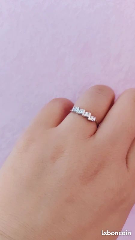 Bague Bandeau En Acier Inoxydable Avec CZ, Taille T57 - Neuf Sans Emballage, Couleur Doré