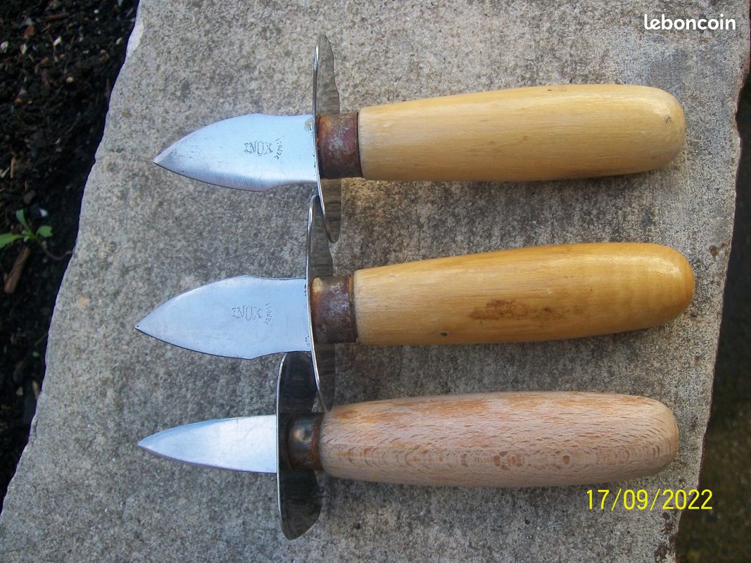Couteaux à Huitres 3 Manches Bois (image 2)