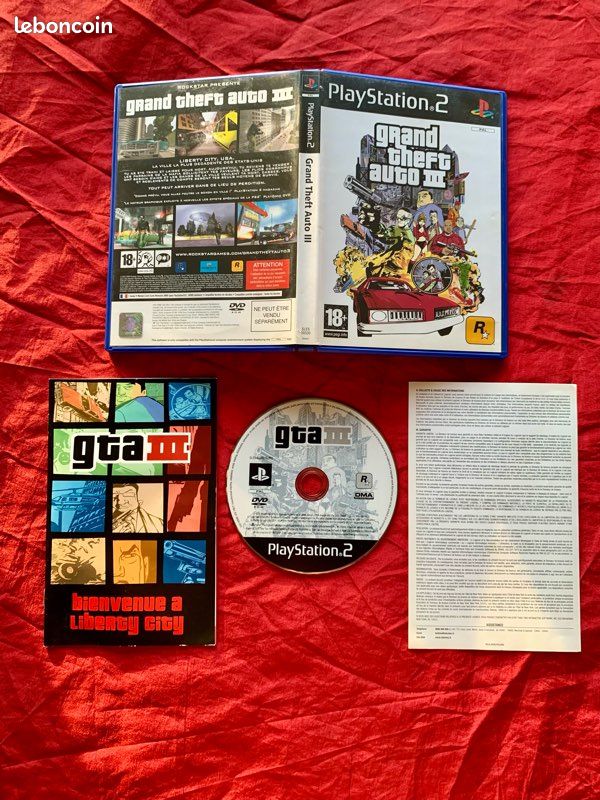 Jeu GRAND THEFT AUTO 3 (GTA 3) - Version PS2 EUR FR - Bon état Complet