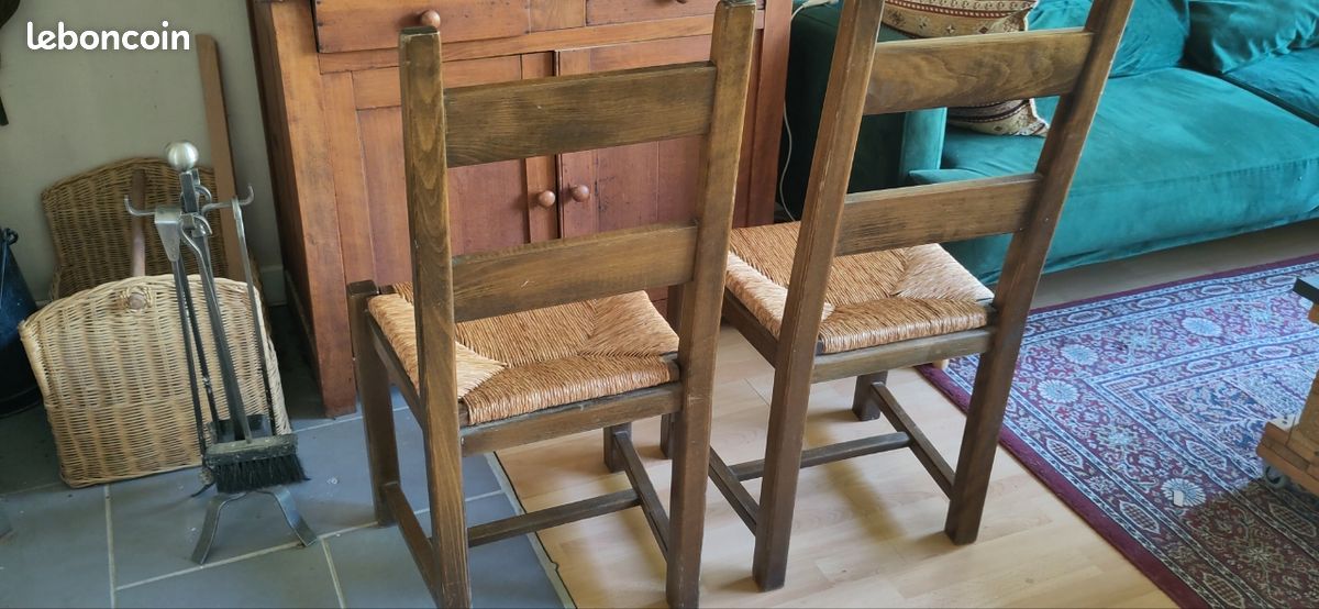 4 Chaises avec assise en paille (image 3)