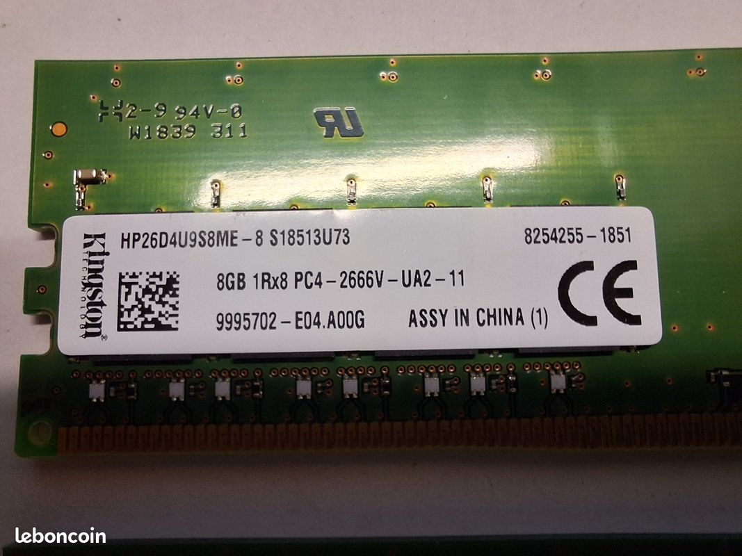 32 Go RAM (4x8Go) DDR4 2666 KINGSTON (image 2)