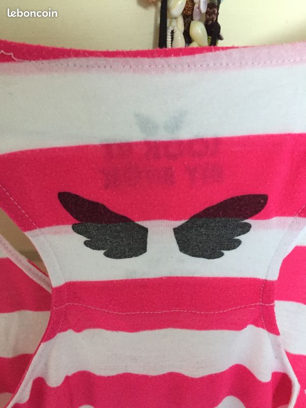 Débardeur rayé blanc et rose taille M marque Undiz (image 4)