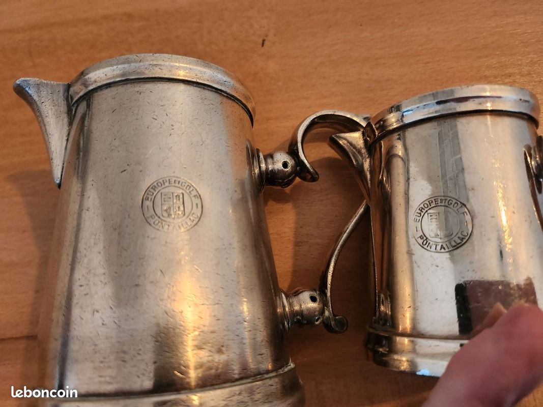 Pot à lait ancien Digoin Sarreguemine modèle Carmen terre de fer