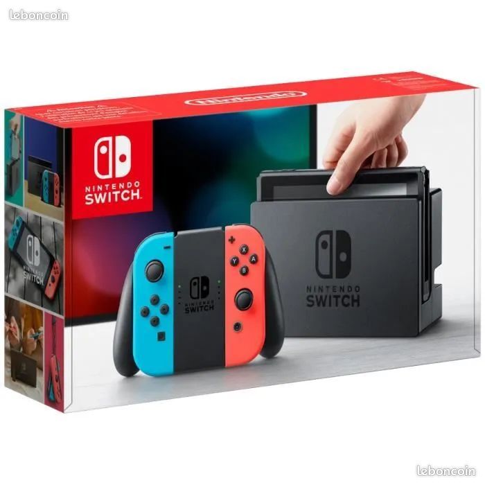 Console Nintendo Switch • Bleu Néon & Rouge Néon neuf (image 1)