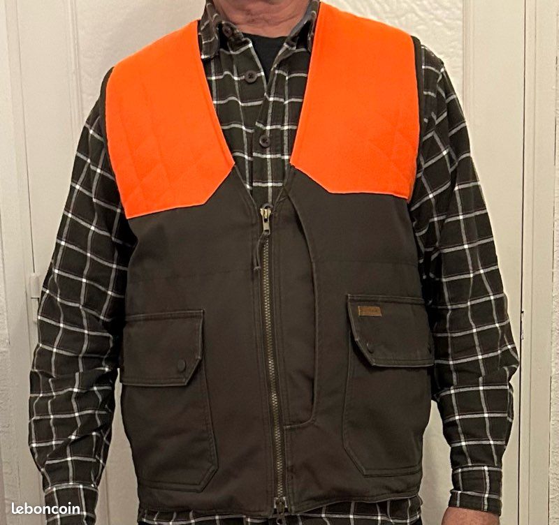 Gilet De Chasse Game Winner Orange, Homme Taille 2XL, Vintage, Avec Nombreuses Poches