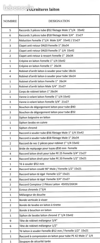 Lot d'accessoires de plomberie en laiton (image 2)