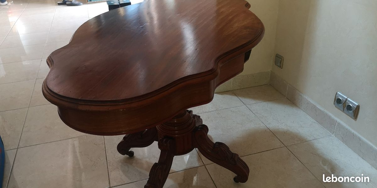 Très belle table ovoïde bois (image 4)