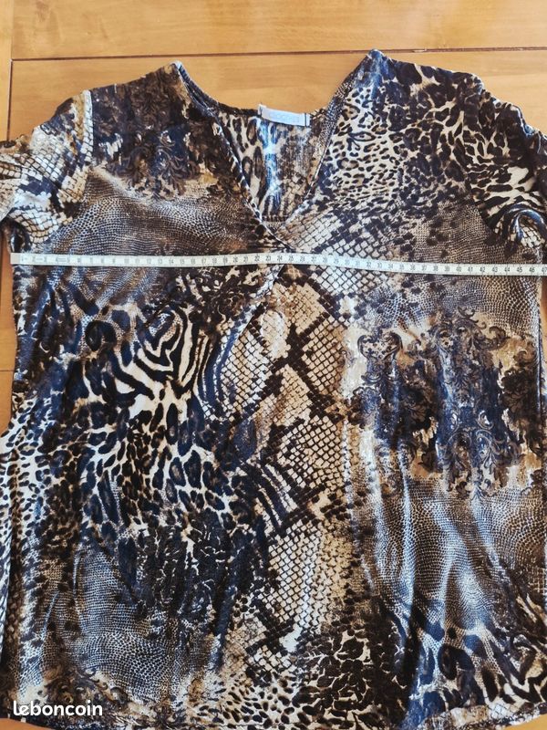 💙 Blouse style chemisier manches 3/4 léopard 36 (image 6)