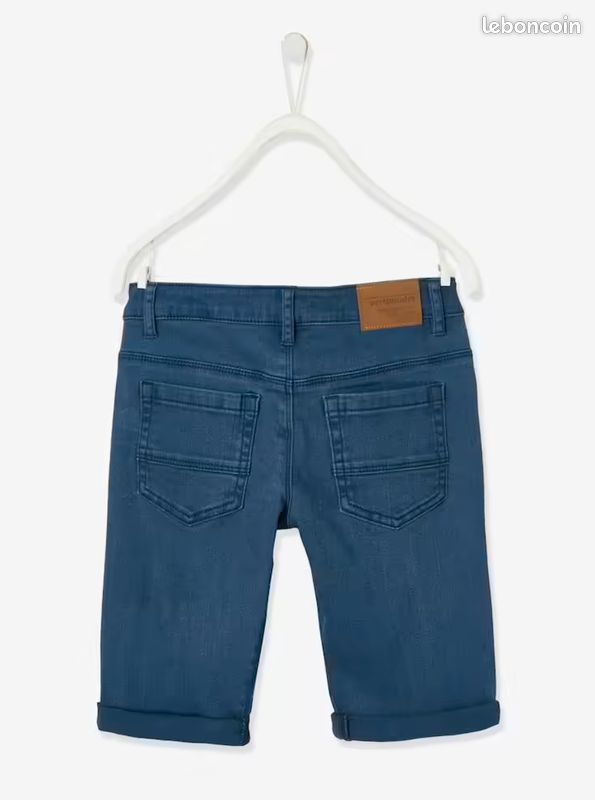 Bermuda couleur garçon en toile encre (Vertbaudet) Vêtements