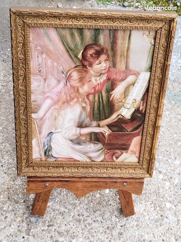 Tableau papier peint encadrement doré très ancien (image 7)