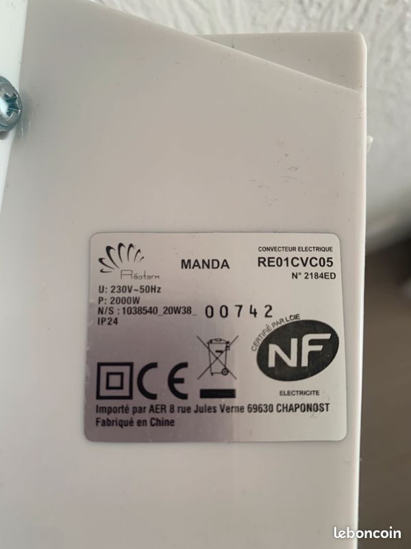 6 convecteurs électriques RÉOTERM gamme Manda (image 3)