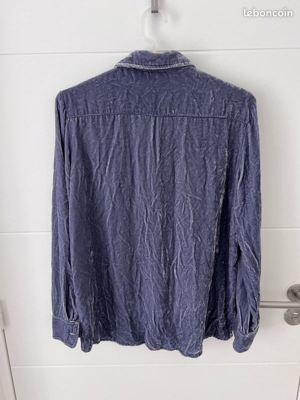 Chemise en velours violet pour femme (image 3)