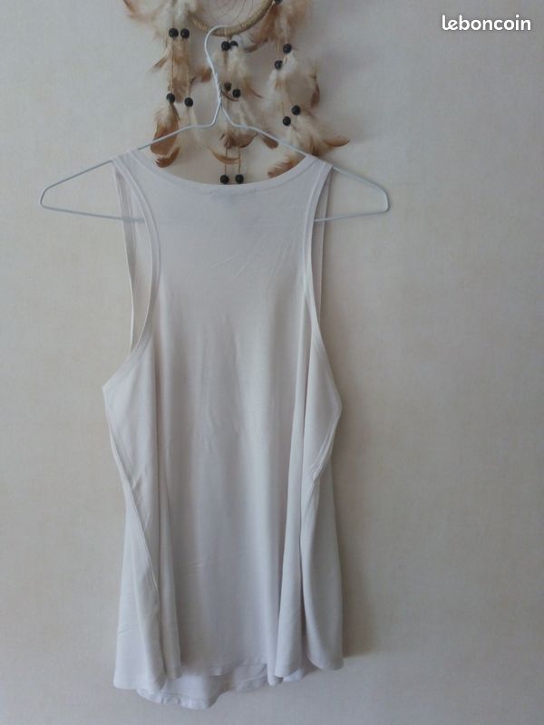 Top femme blanc cassé dentelle Adrienne - Haut chic et romantique | - 21899