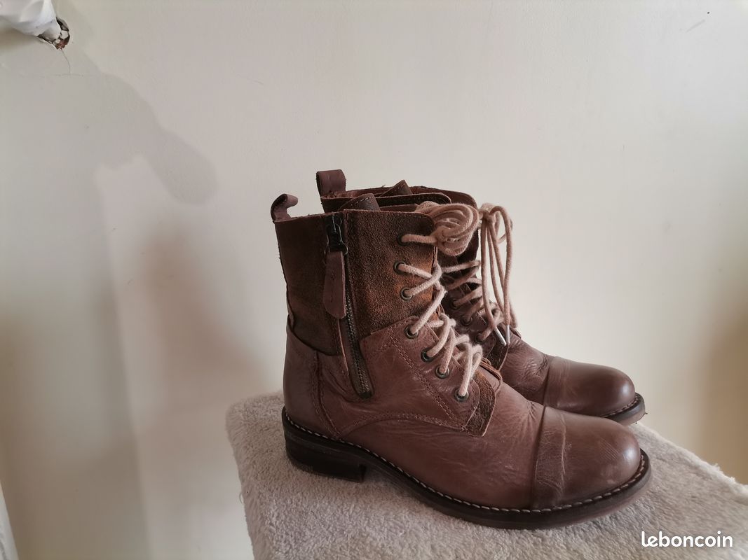 Bottines en cuir pointure 37 femme Chaussures