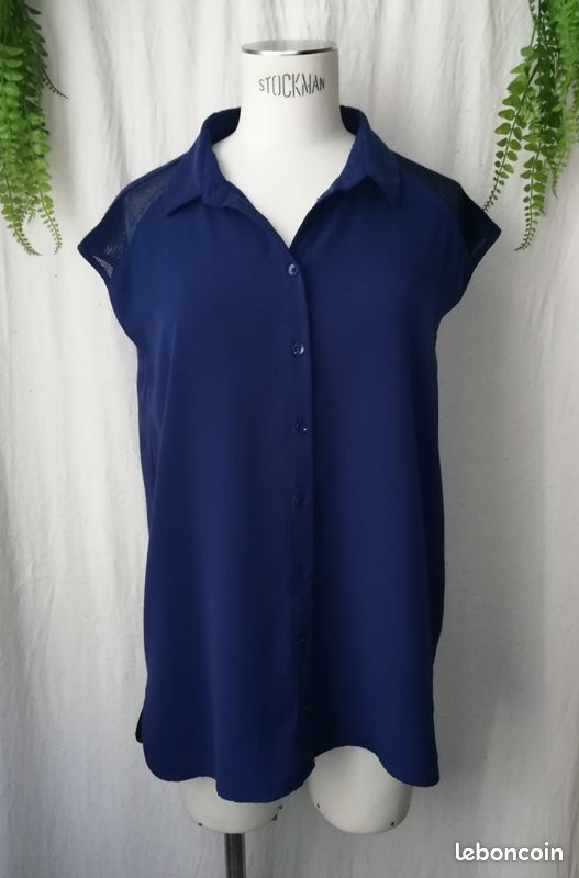 Top Blouse Sans Manches Monoprix Taille 44 - En Polyester, Multicolore, Neuf Avec étiquette