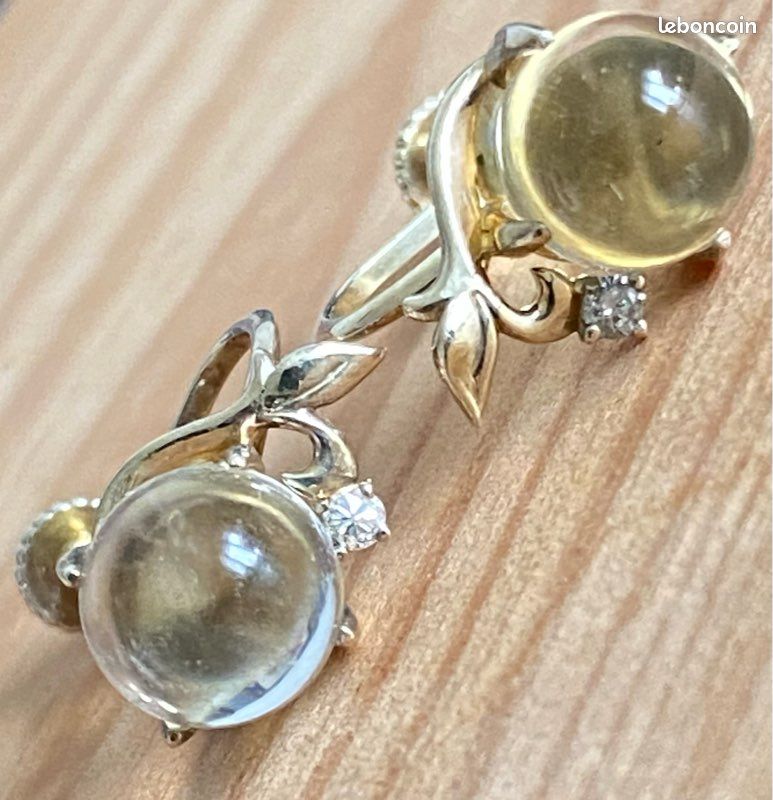 Boucles d’oreilles en argent avec 2 petits diamants (image 6)