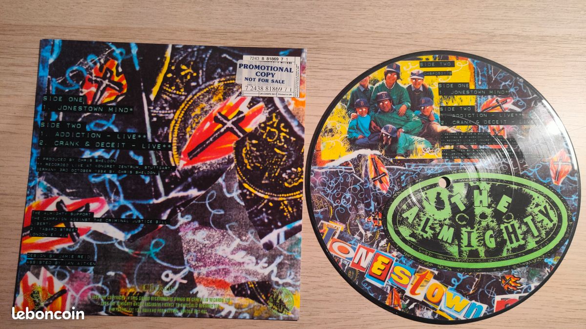 The Almighty Jonestown mind 12", 7", poster calendar, promo (image 6)