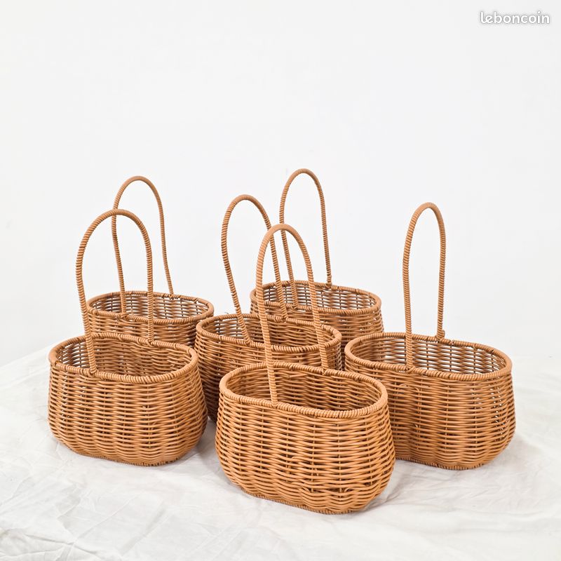Lot 2 Paniers Mariage Satin Avec Poignée Pour Lancer Pétales - Décoration Cérémonie
