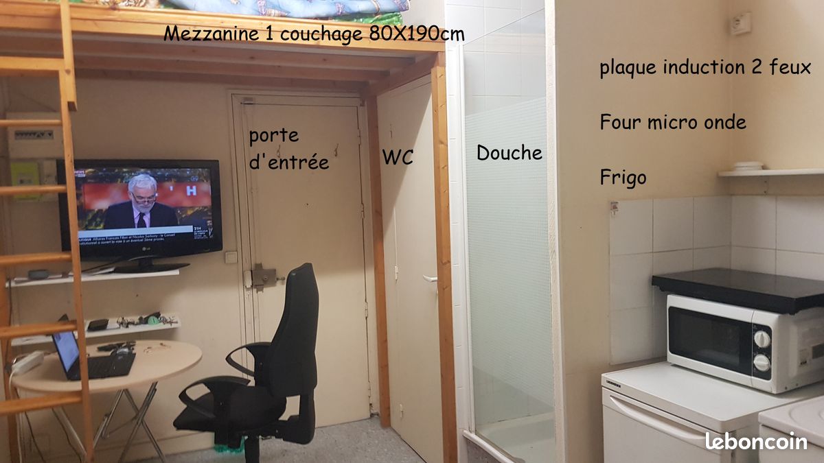 Appartement 1 pièce 13 m² · à Paris · 13 m² · 650 €/mois