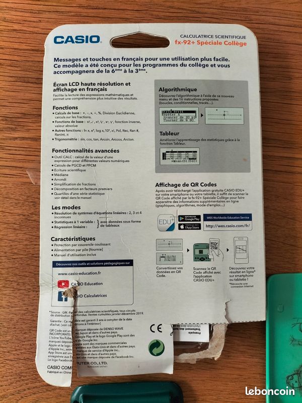 Calculatrice FX 92+ Papeterie Fournitures scolaires - Main Image