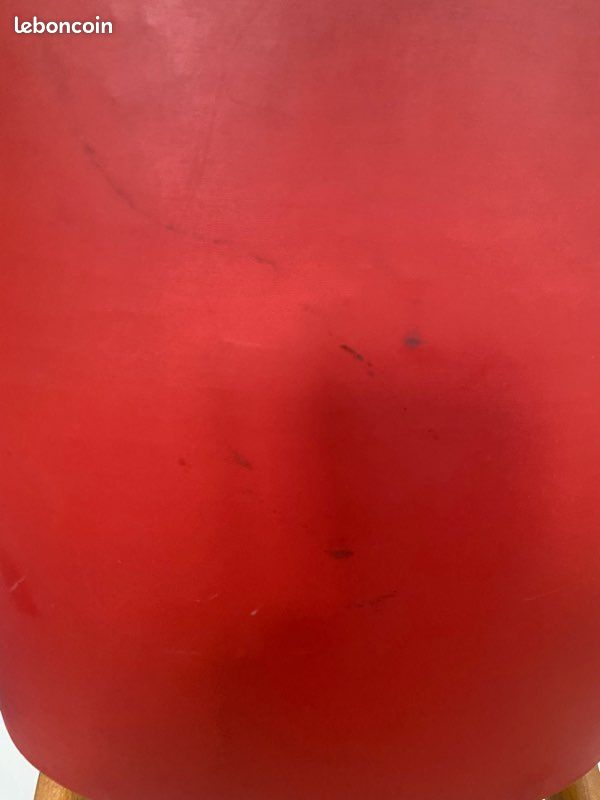 Chaise pieds compas vintage rouge grenas (image 6)