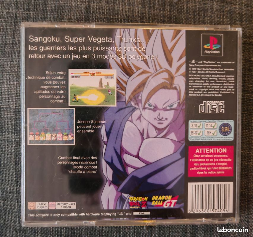 Jaquette Arrière Officielle Playstation 1 - Jeu Dragon Ball Final Bout - Bon état