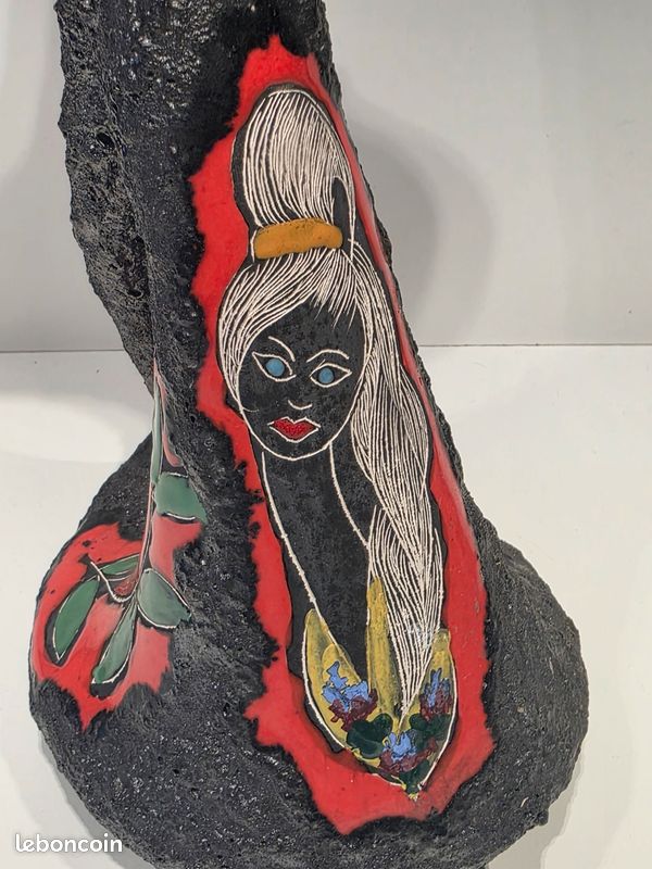 Vase fat Lava ceramique San Marin milieu 20ème siècle (image 4)