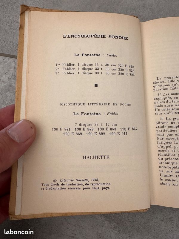 Fables de La Fontaine - Classiques Hachette - édition Radouant - livre ancien (image 4)