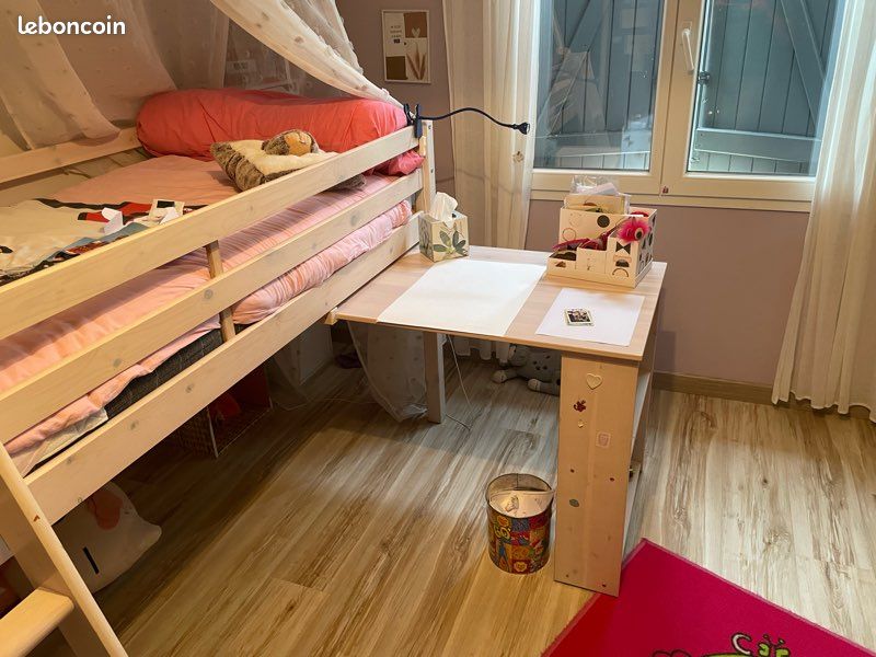 Lit enfant avec son bureau et son matelas (image 4)