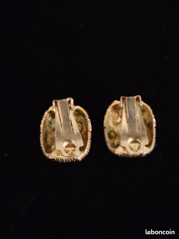 Boucles D'oreilles Clips Vintage Dorées - Très Bon état (TBE), Fantaisie