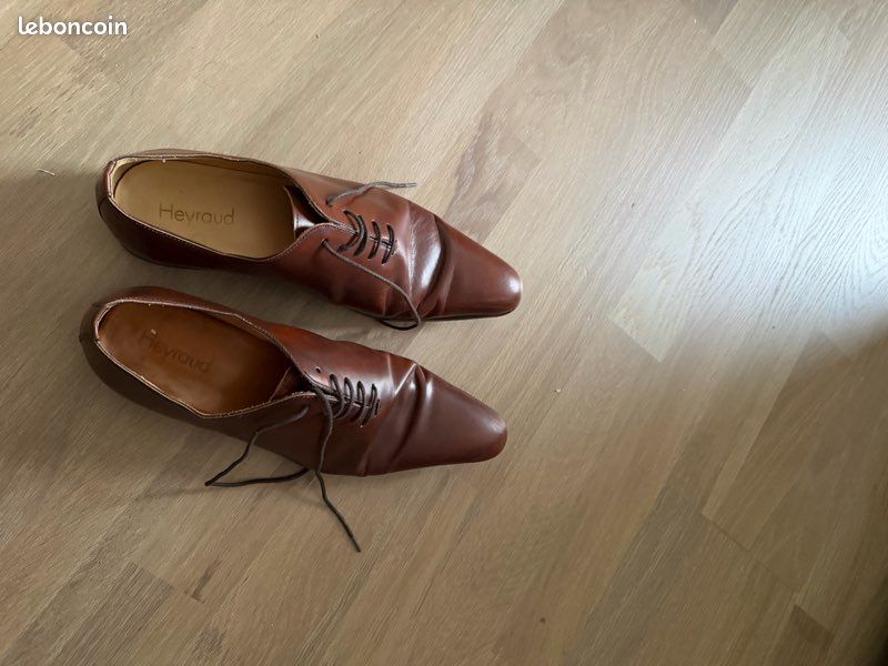 Chaussures de ville Heyraud en cuir marron (image 1)