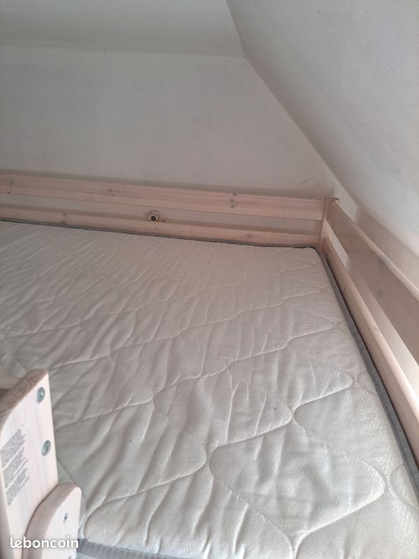 Lit mezzanine double,bureau, sommelier matelas (image 7)