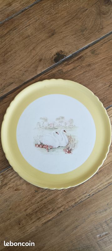 Plat a dessert cygnes moulin des loups vintage (image 1)