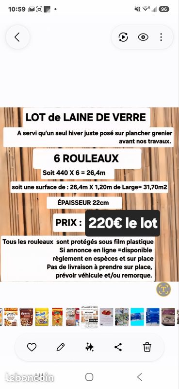 Lot laine de verre (image 2)