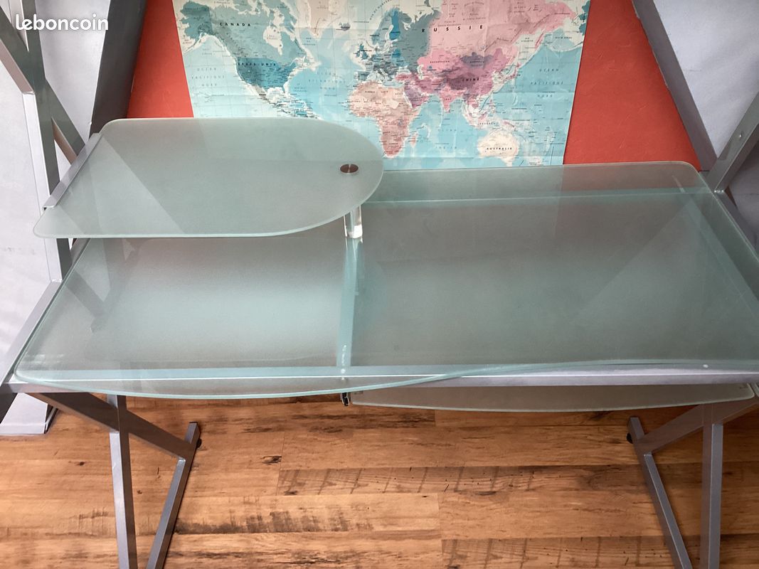 Bureau verre et metal (image 4)