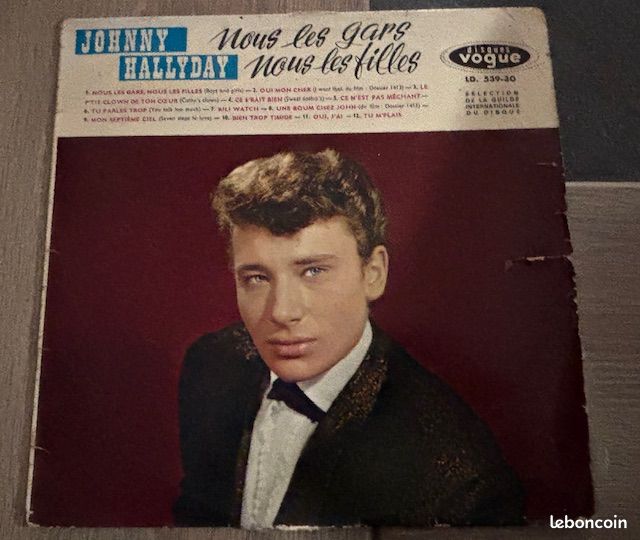 Johnny Hallyday - Vinyle 33 tours – 1- Réédition 1967 - NOUS LES GARS, NOUS LES FILLES - LP 30cm VOGUE LD 539-30 Imp. JAT, Chatillon (image 1)
